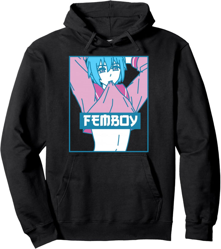 Femboy Aesthetic Pastel Yaoi Anime Boy Crossdressing Pullover Hoodie