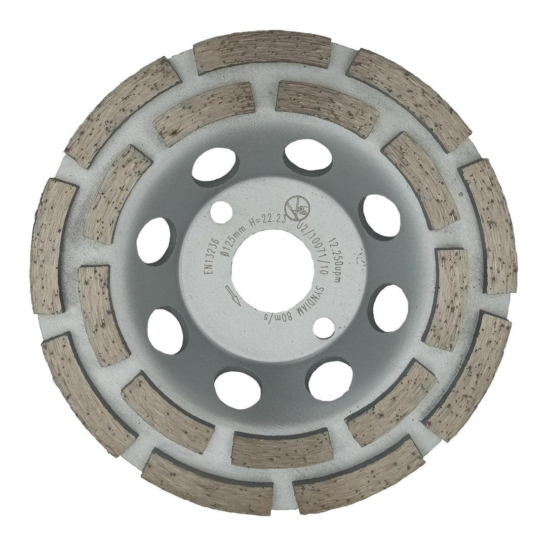 EDW Diamant-Topfschleifer Schleiftopf, doppelreihig, 125 mm, Schleifteller, Bohrung 22,2 mm, für Bet