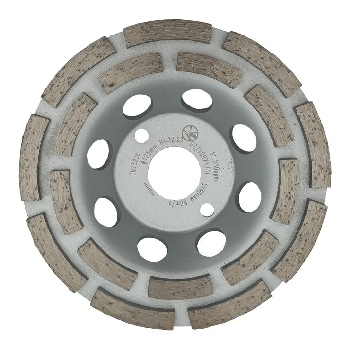 EDW Diamant-Topfschleifer Schleiftopf, doppelreihig, 125 mm, Schleifteller, Bohrung 22,2 mm, für Bet