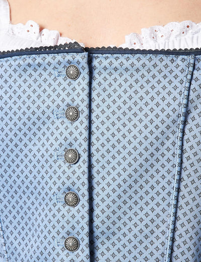 Stockerpoint Damen Dirndl INES Kleid für besondere Anlässe 34 Blau-grau, 34 Blau-grau