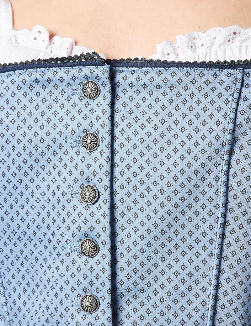 Stockerpoint Damen Dirndl INES Kleid für besondere Anlässe 34 Blau-grau, 34 Blau-grau