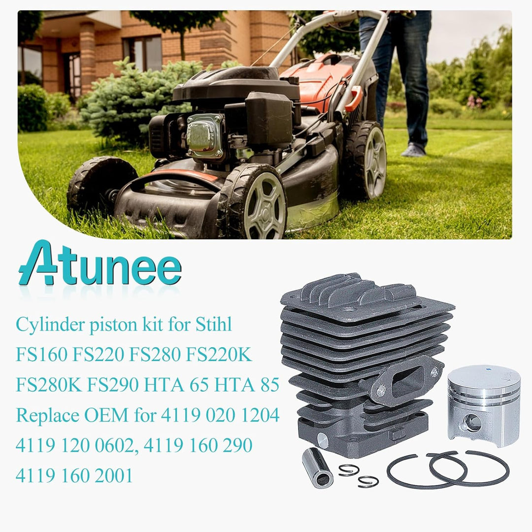 Atunee 38 mm Zylinder Kolben Vergaser für Stihl FS160 FS180 FS220 FS280 FS290 Kupplungstrommel Ersat