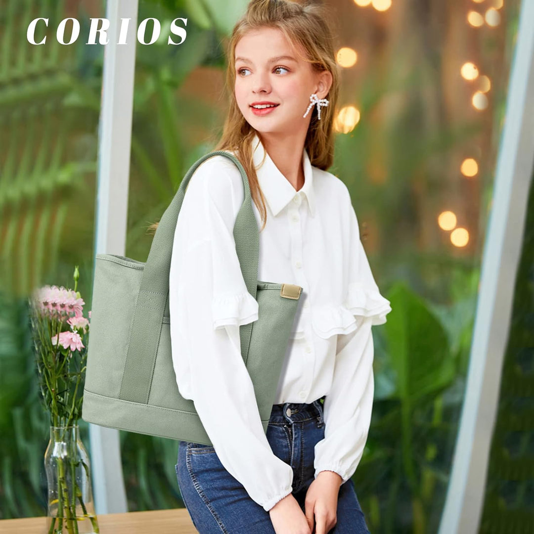 CORIOS Damen Henkeltaschen Canvas Tragetasche Grosse Kapazität Handtasche Multifunktionale Schultert