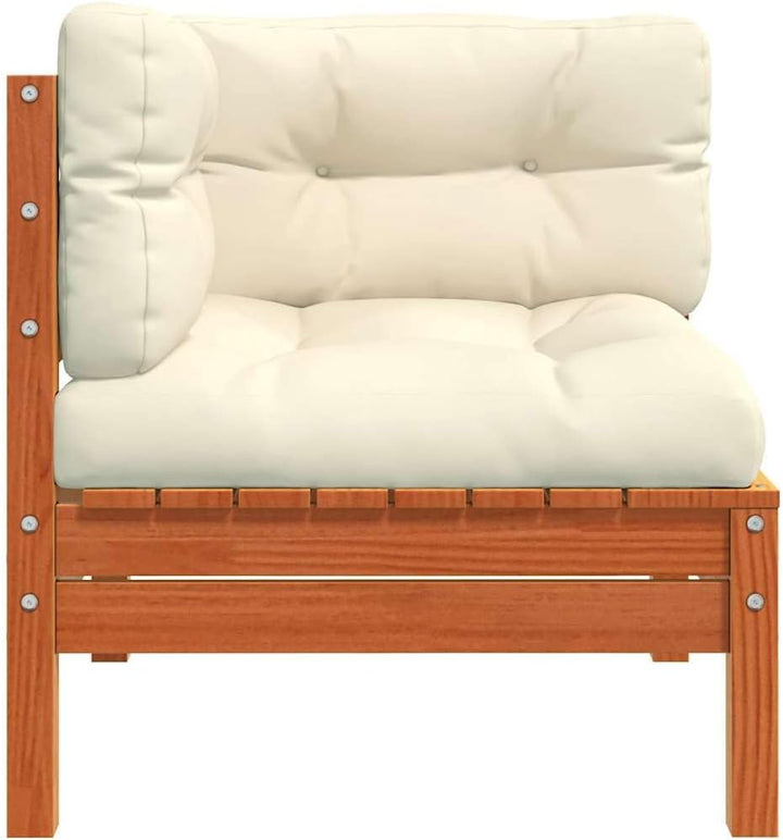 vidaXL Garten Ecksofa mit Kissen 2 STK., Sofa für Garten Terrasse, Gartensofa mit Latten-Design, Gar