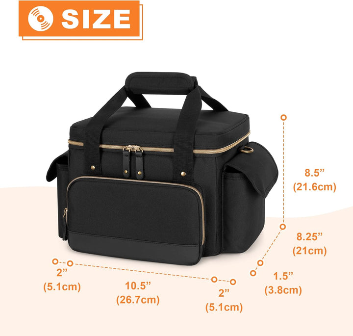 Damero 7-Zoll-Tasche für Schallplatten, Schallplatten Aufbewahrung Koffer für über 80 LP-Schallplatt