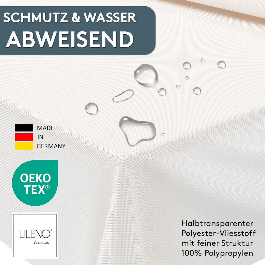 LILENO HOME Tischdeckenrolle 1,10 x 25 m - Tischdecke Weiss aus Vlies - Stoffähnlich, abwaschbare Ti