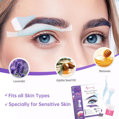 Beauty7 Hochgewölbte Augenbrauen Wachsstreifen Fit Wax Strips vorgeschnitten augenbrauen wachs 48stk