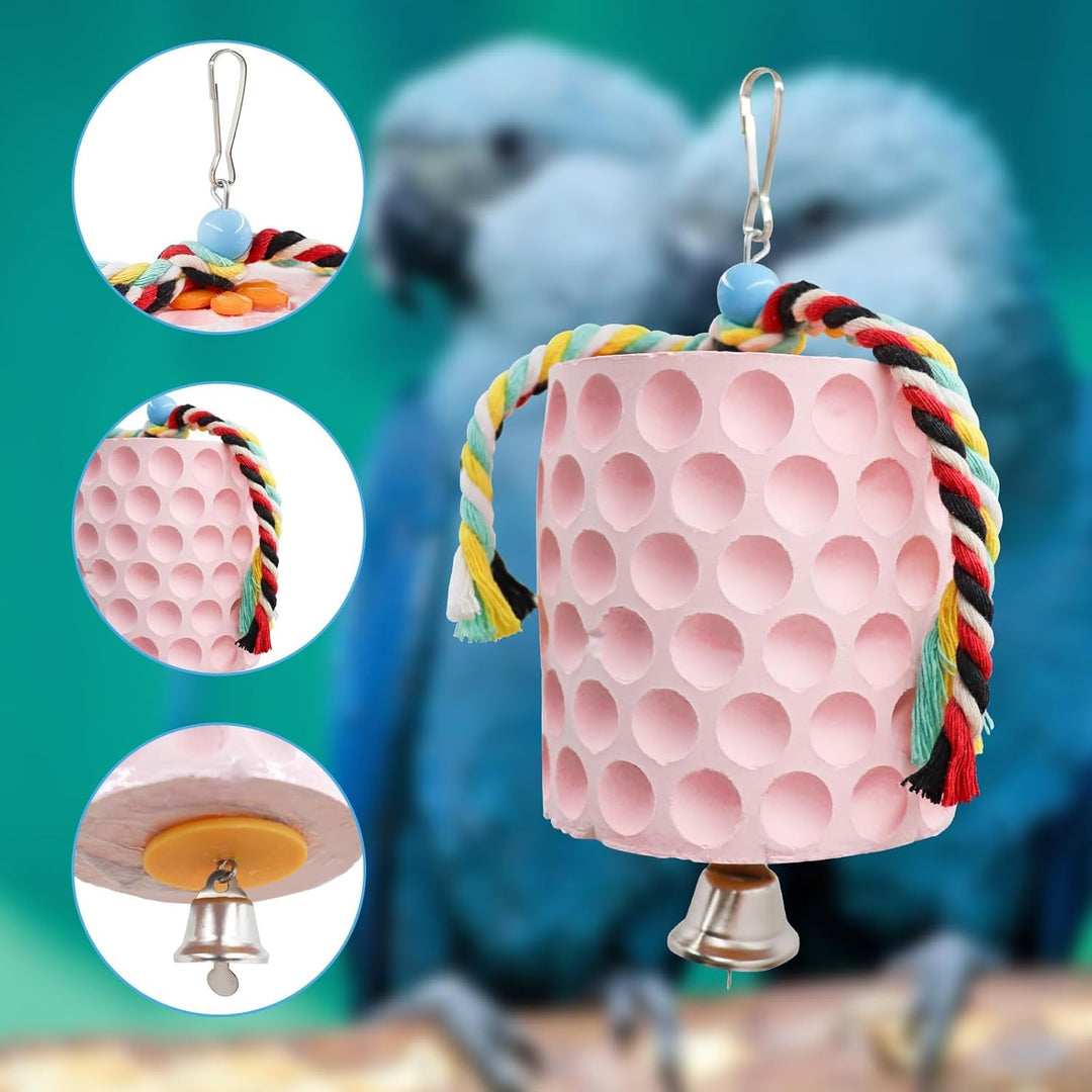 Extra grosser Vogel-Kauspielzeug, Papageien-Schnabel-Schleifstein mit Glocke, Vogelkäfig-Zubehör, Kä