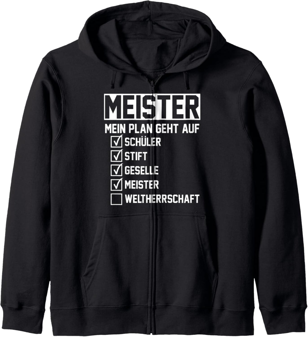 Meister Handwerksmeister Mechatroniker Tischler Kapuzenjacke