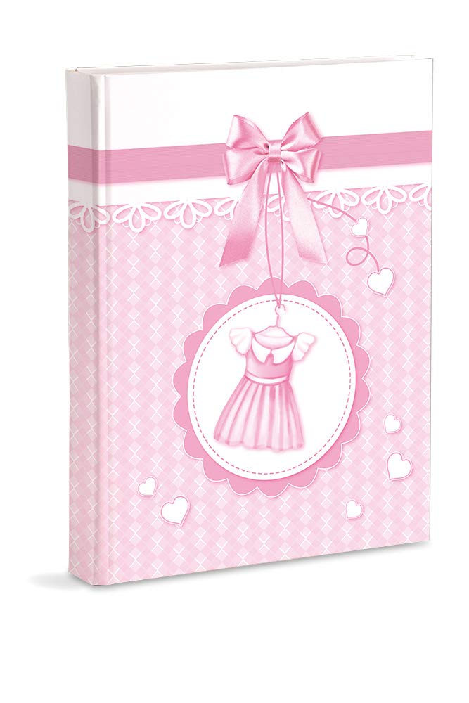 Mareli Fotoalbum, Rosa, Geburt für Mädchen, mit Tagebuch, 23 x 30 cm, 56 weisse Seiten und 4 Seiten,