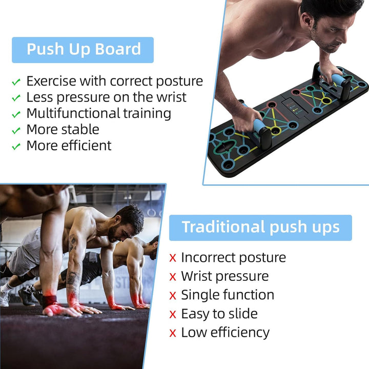 Faltbare Liegestützstange mit Widerstandsseil und Griffstange, multifunktionales Heim-Fitnessgerät f