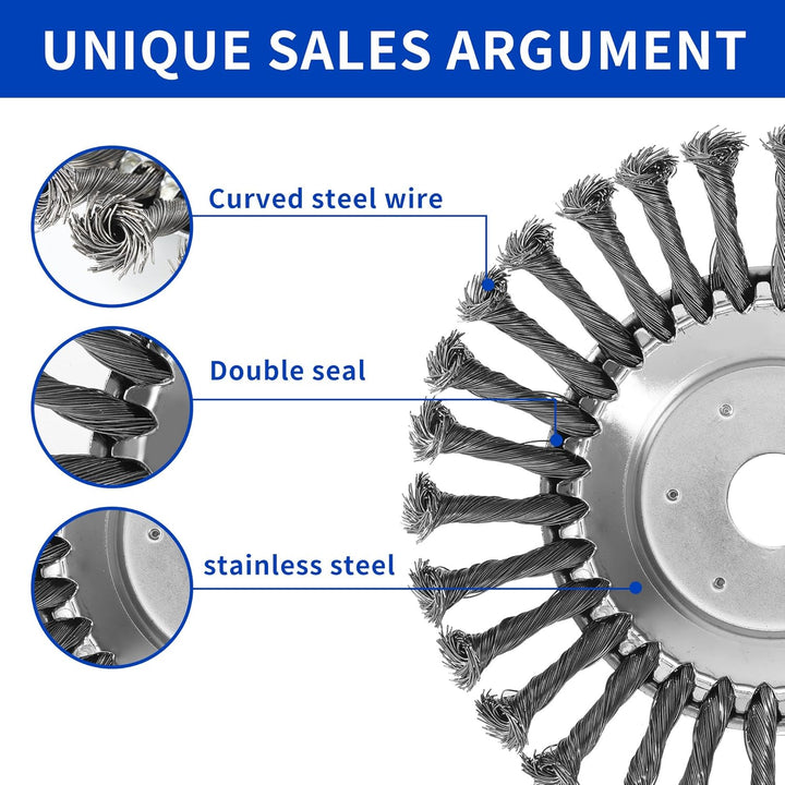 Unkrautbürste 8 Zoll, Innenloch 25,4 mm, Unkrautbürste für Stihl Motorsense, Wildkrautbürste, kann U