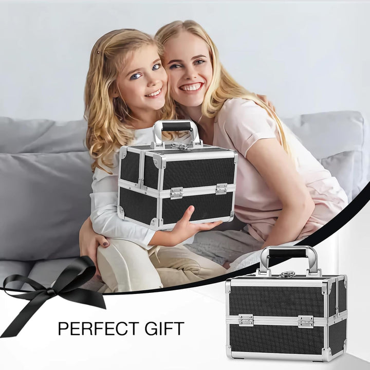 Kosmetikkoffer Schminkkoffer Makeup Koffer Kosmetik Make up Organizer Koffer Multikoffer mit Schlüss
