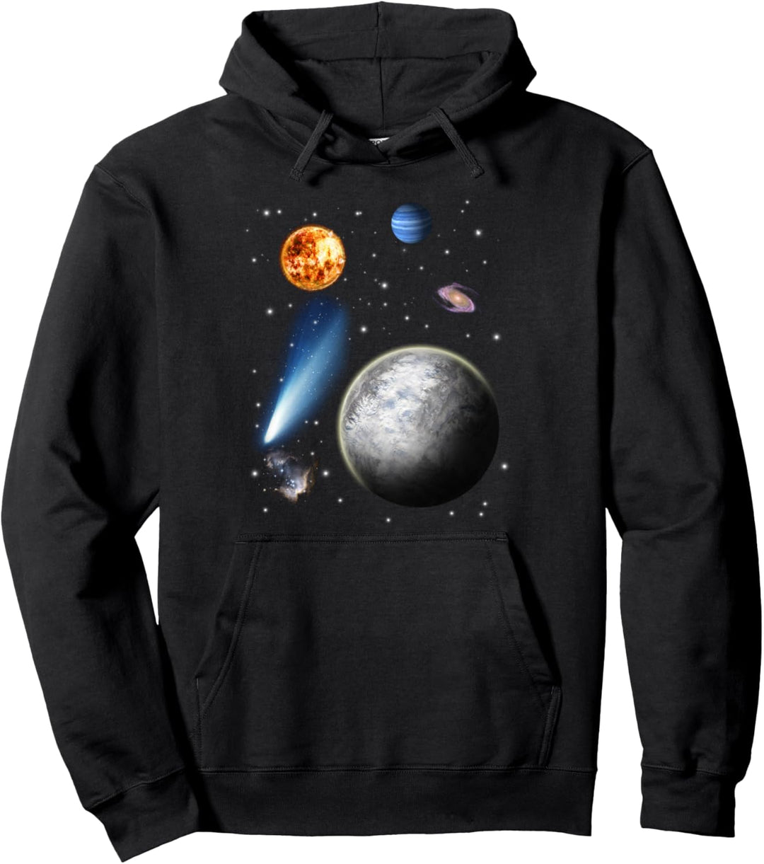 Weltraum Motiv Universum Sterne Sonnensystem Planeten Sonne Pullover Hoodie