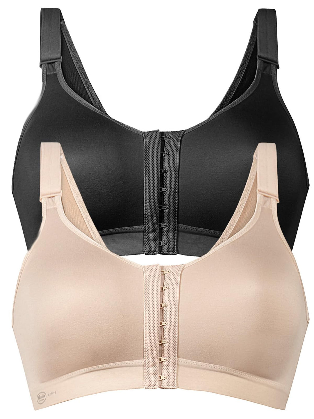 Anita 2er Pack Sport-BH Frontline Open 5523 Gr. 70-100 A-E 65A Desert/Schwarz, 65A Desert/Schwarz