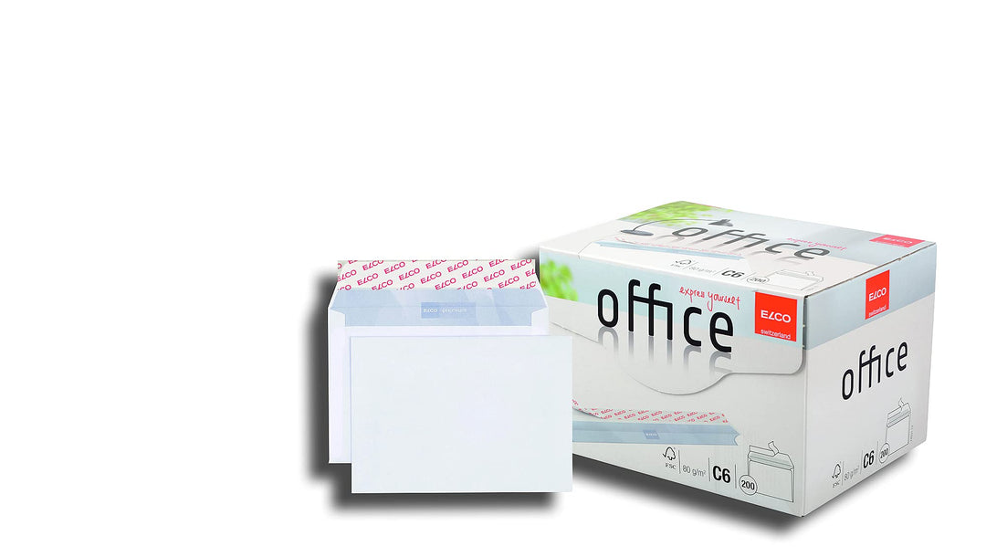 ELCO Office Versandtasche C6 80 g/m² FSC-zertifiziert mit Haftverschluss in Shop-Box 200 Stück weiss