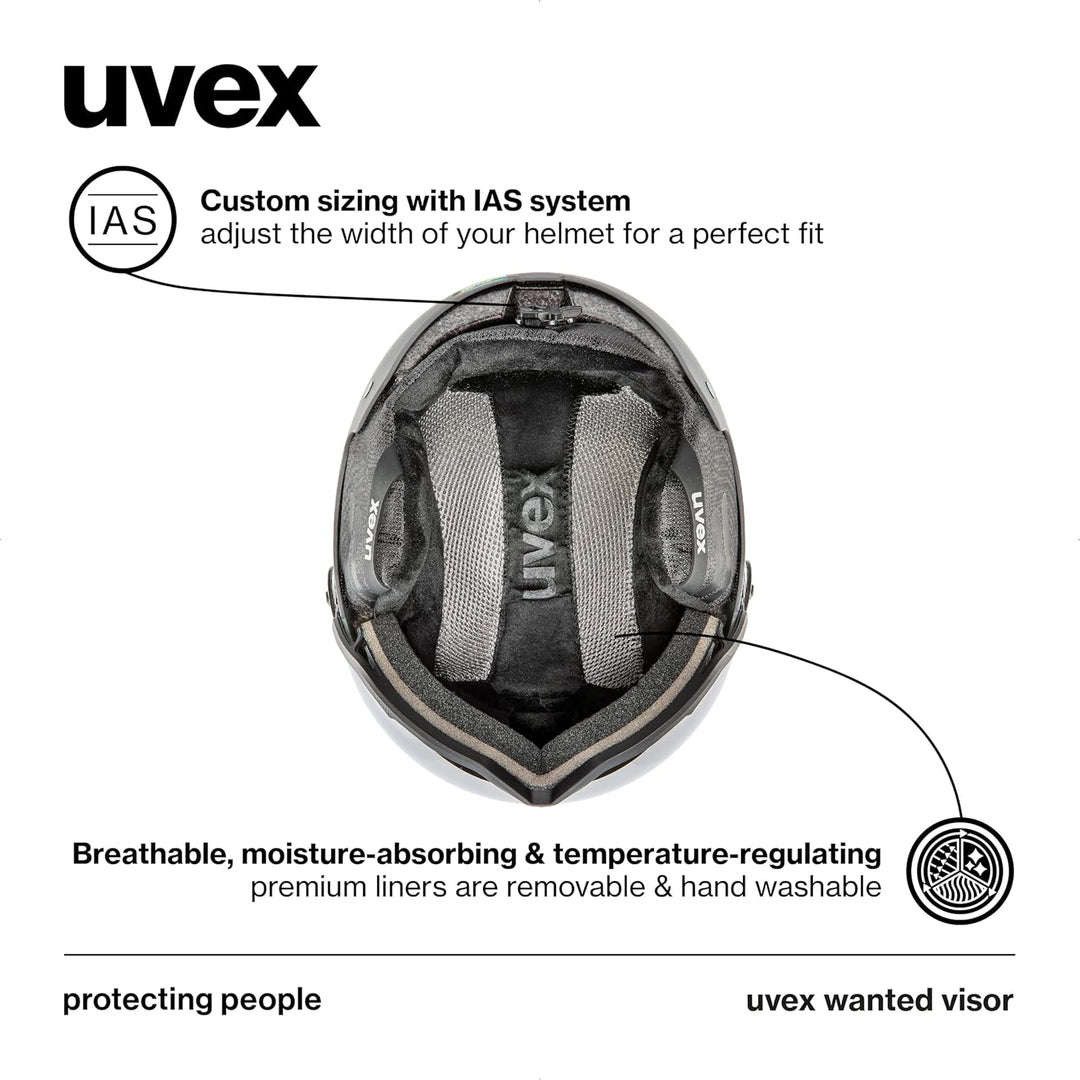 uvex Wanted Visor Visier Skihelm - Navy mat glacier - rhino matt 58-62 cm, glacier - rhino matt 58-6