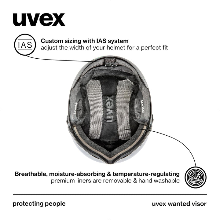 uvex Wanted Visor Visier Skihelm - Navy mat glacier - rhino matt 58-62 cm, glacier - rhino matt 58-6