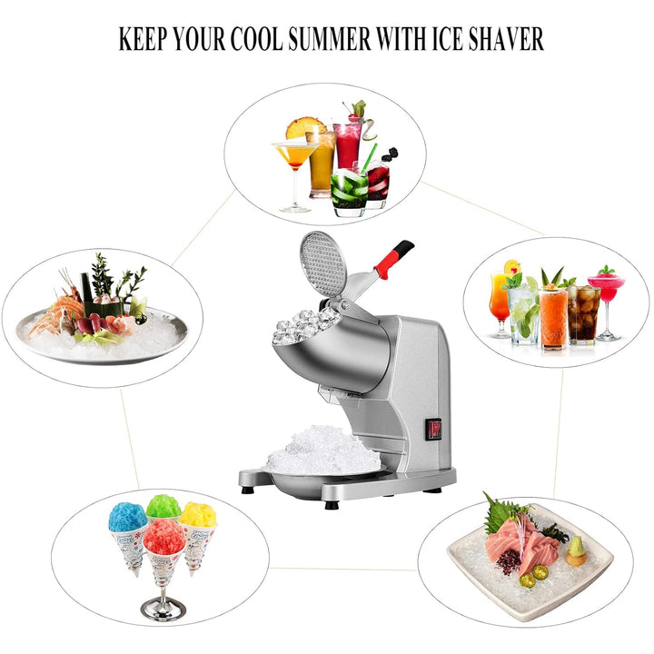 LEONEBEBE Elektrische Crushed-Ice-Maschinen für Haushalt und Gewerbe, verbesserter Eisauslass mit 16