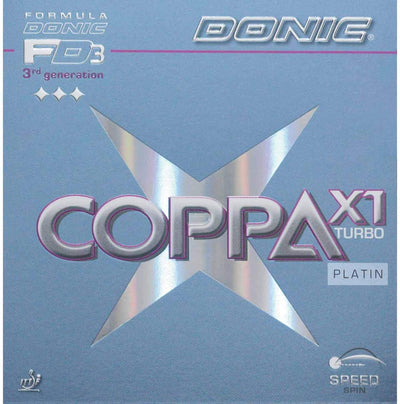 DONIC Belag Coppa X1 Turbo Platin, schwarz, 1,8 mm