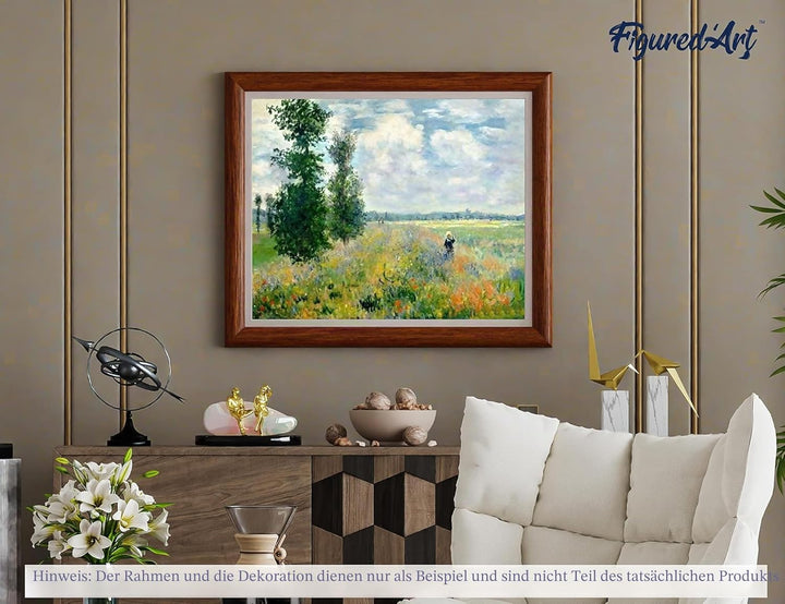 Figured'Art Malen Nach Zahlen Erwachsene Mit Rahmen Monet - Mohnfeld - Paint by Numbers Basteln DIY