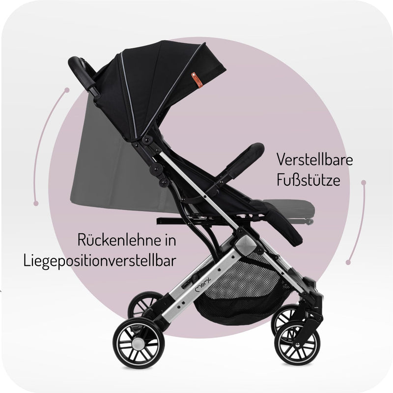 MOMI ESTELLE Kinderwagen für Kinder ab 6 Monat bis zu max. Körpergewicht von 15 kg, H105 x B51 x T75