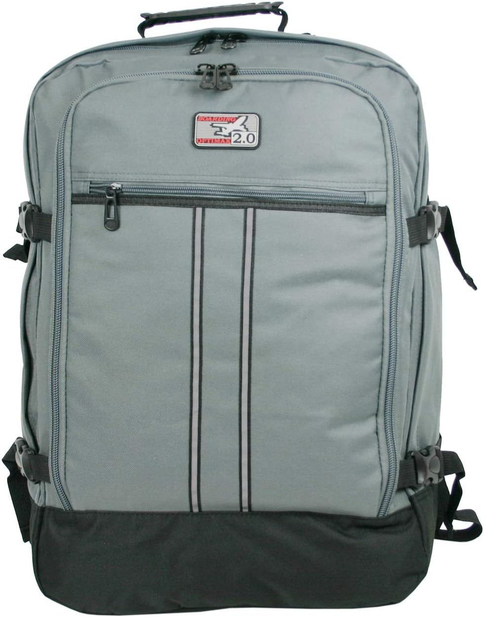 Reiserucksack Handgepäck Boarding Format für maximales Fassungsvermögen gross robust leicht (Grau)