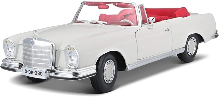 Maisto Mercedes 280SE, Modellauto mit Federung, Massstab 1:18, Türen und Motorhaube beweglich, Ferti