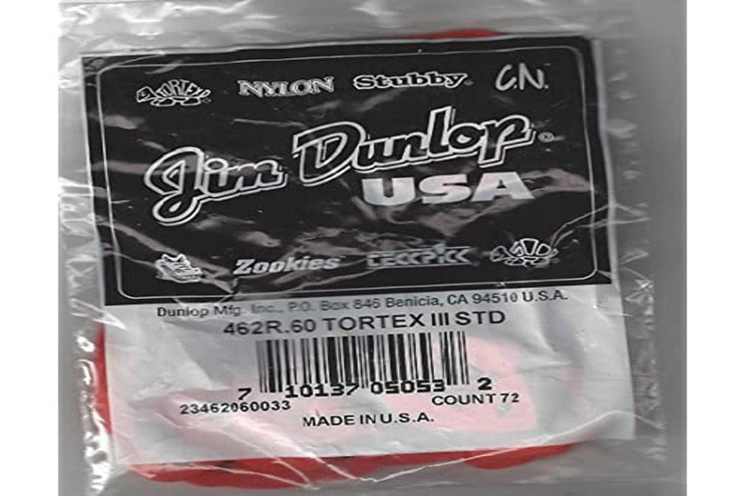 Dunlop Pick Tortex III 0.60 - Orange Packung mit 72 Stück