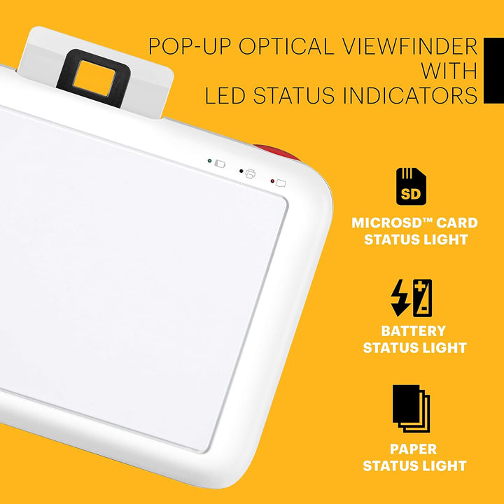KODAK Step Kamera Digitale Sofortbildkamera mit 10MP Bildsensor, Zink-Technik (Weiss) Geschenkpaket