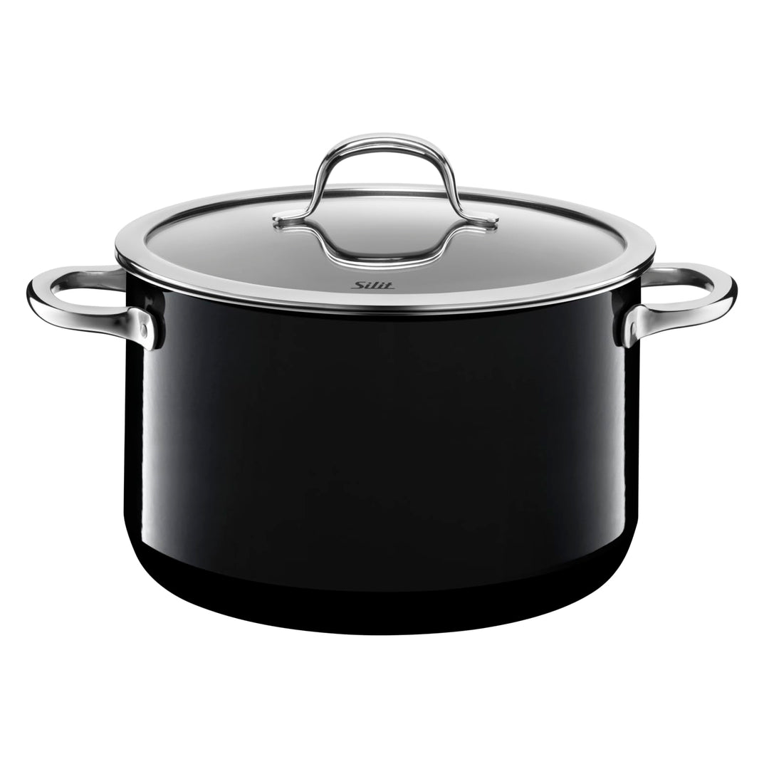Silit Passion Black Kochtopf hoch 16cm, Glasdeckel, Fleischtopf 2,0l, Silargan Funktionskeramik, Top