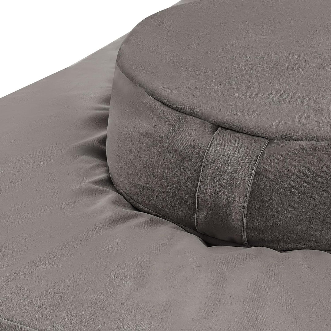 Zabuton Zafu Set, Quadratische Meditationsmatte 80x80x8cm - Hochwertiger Baumwolle, Rund Yogakissen
