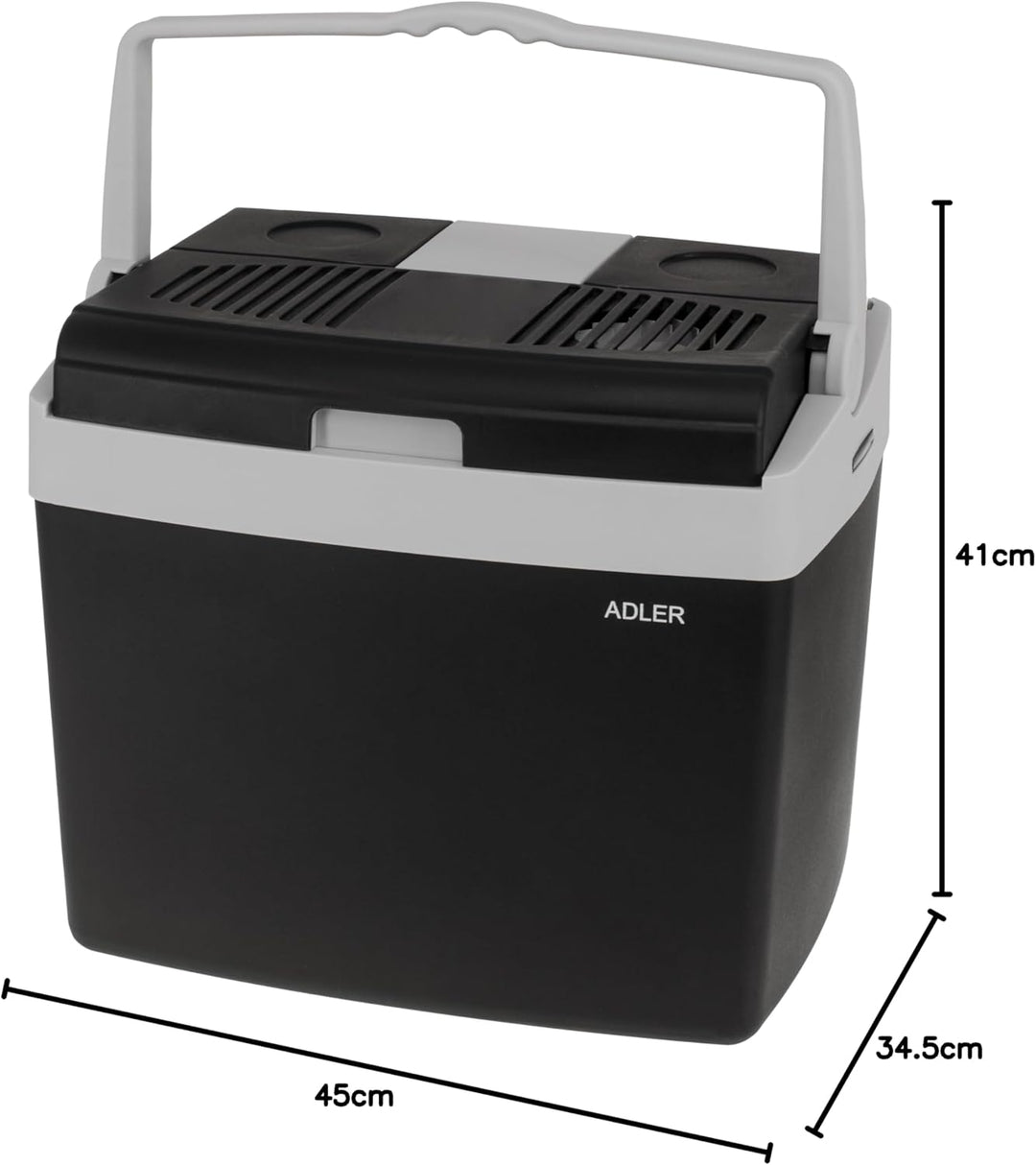 ADLER Tragbare Kühlbox 25L, HEIZUNG-KÜHLUNG-Schalter