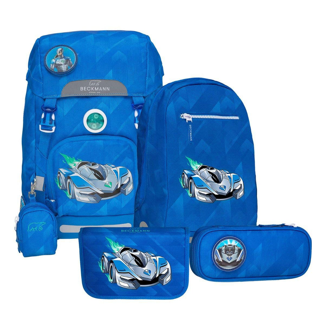 Ranzenfee&Koffertroll Beckmann Classic Supercar Blue Schulranzen Set 6tlg. Exclusiv Kollektion