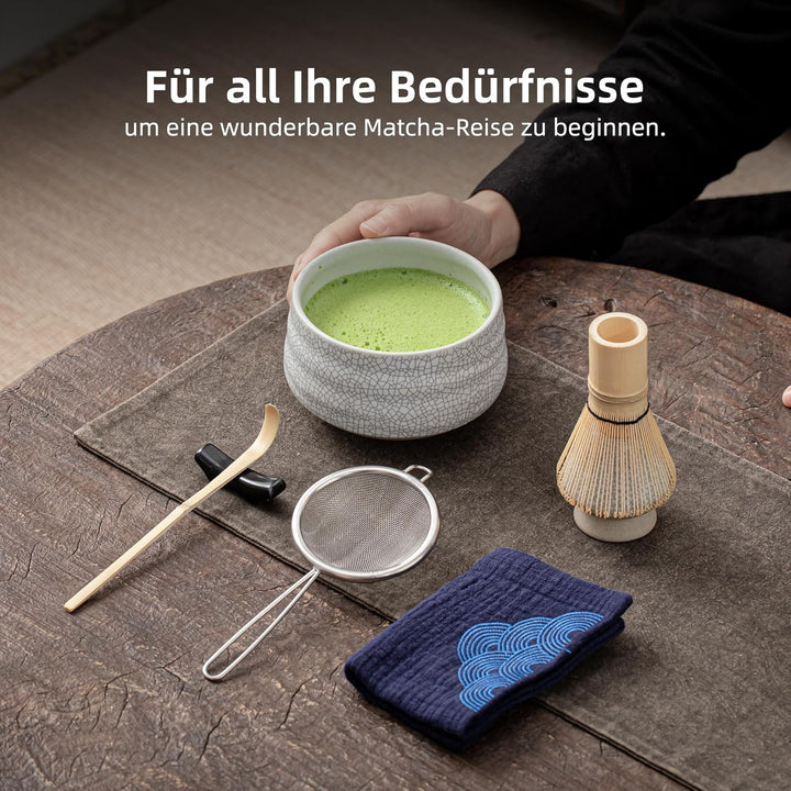 TEANAGOO Matcha Set| Matcha Besen|Matcha Tea Set | Matcha Schale| Matcha Whisk,Schaufel, Sieb, Match