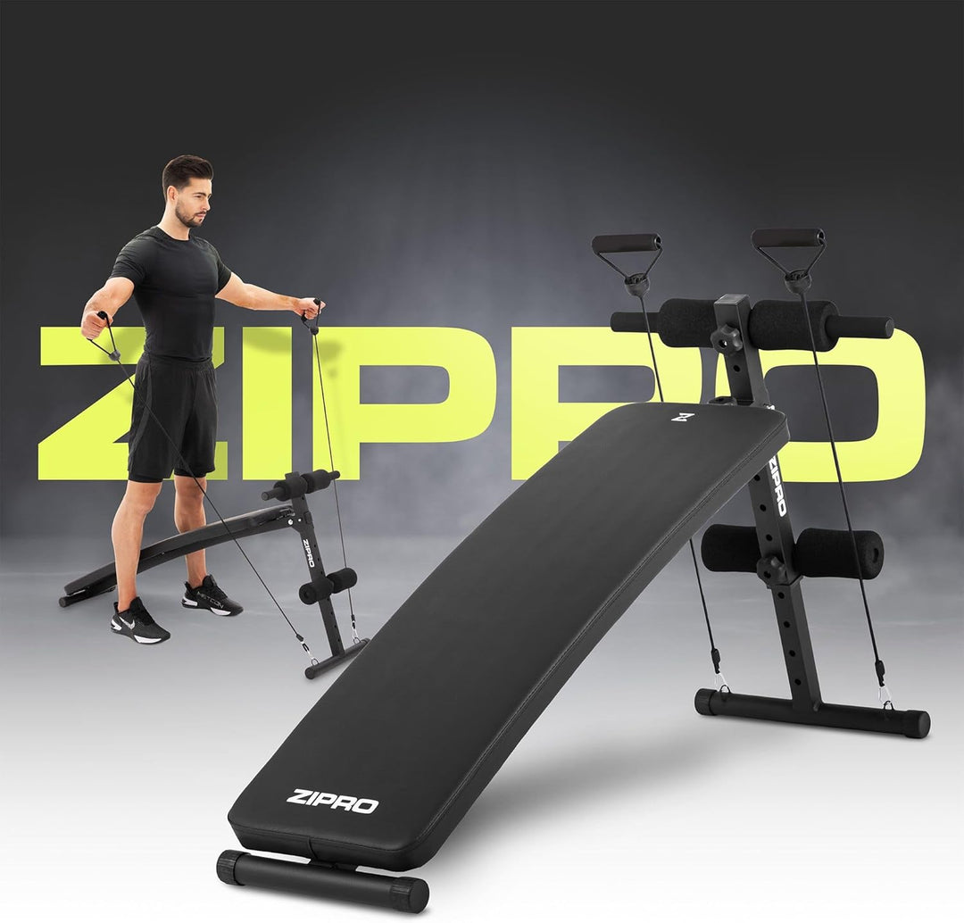 Zipro klappbare Trainingsbank, Bankdrücken, Fitnessbank, Multifunktion Sit up bank, Fitnessgeräte, F
