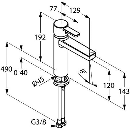 Kludi 382650575 Zenta Waschtisch-Einhandmischer DN 10, Chrom
