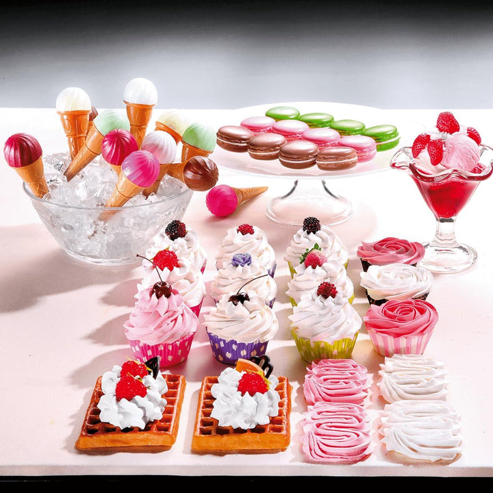 Dekorative Cupcakes Deko-Muffins 3 Stück Lebensmittel-Attrappen 8 cm rosa
