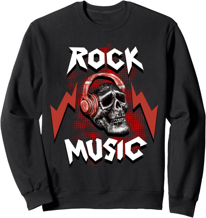 Rock Musik Schädel Profil Kopfhörer. Geschenk Sweatshirt