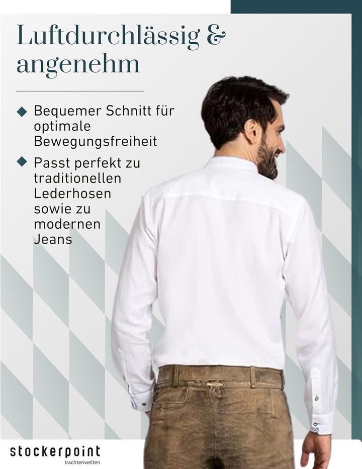 Stockerpoint Herren Raffa Hemd S Weiss-blau, S Weiss-blau