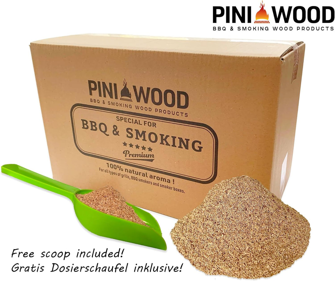 PINI 5 Kg Räucherchips Buche und Erle gemischt 1-3 mm Smoking Dust Räucherspäne 18 Liter