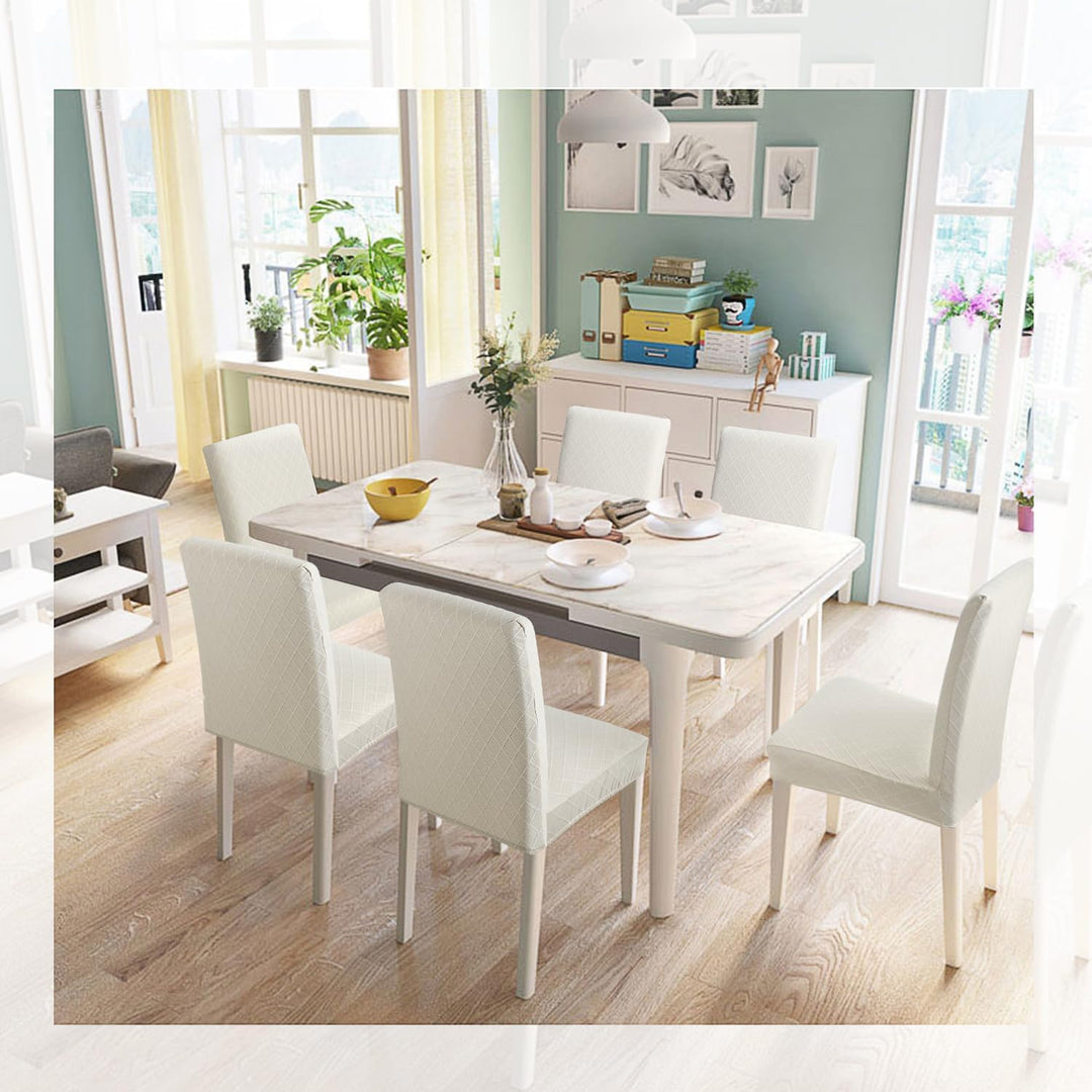 YISUN Universal Stretch Stuhlhussen 4er 6er Set Stuhlbezug für Stuhl Esszimmer (6er Set, Beige) Beig