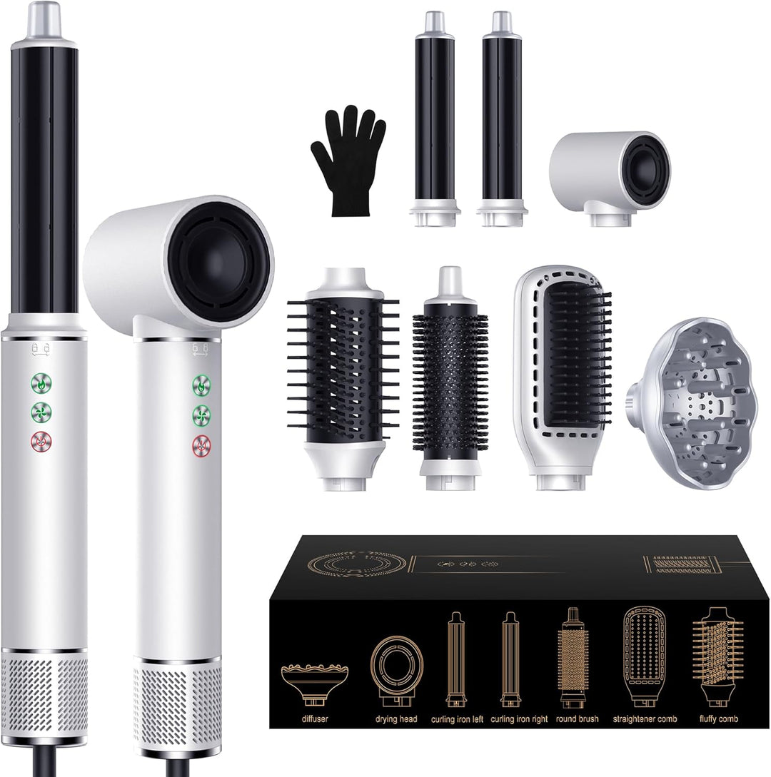 Hair Styler Set 7 in 1, OKWRAP Airstyler With 110000 U/Min Hochtouriger Motor Haartrockner Warmluftb