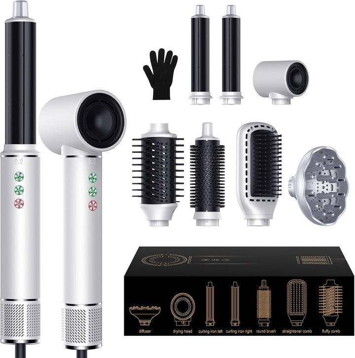 Hair Styler Set 7 in 1, OKWRAP Airstyler With 110000 U/Min Hochtouriger Motor Haartrockner Warmluftb