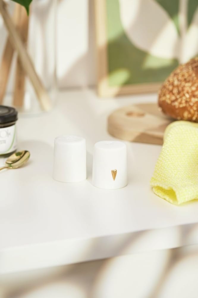 räder Salz- und Pfefferstreuer Set Herz – Porzellan Streuer-Duo „Guten Appetit“ – Edles Geschenk zu