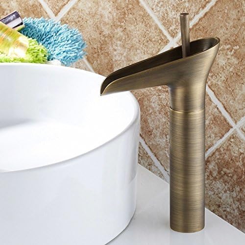 Hiendure® Einhebel- Mischbatterie Wasserhahn Armatur Waschtischarmatur Wasserfall Einhandmischer für