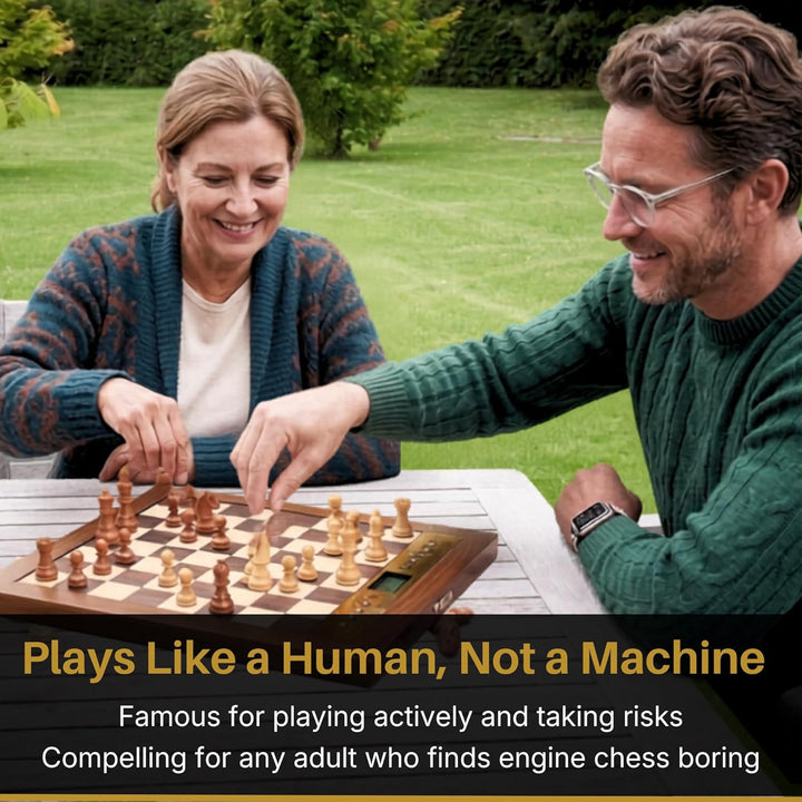 MILLENNIUM The King Performance M830 - Schachcomputer mit adaptiven Spielstufen. Mit Echtholz-Rahmen