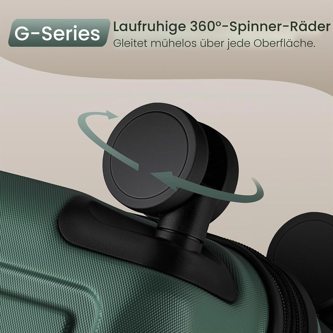 SHOWKOO Kofferset 3 Teilig Hartschale Leicht ABS+PC Erweiterbar Reisekoffer Haltbar Trolley Handgepä