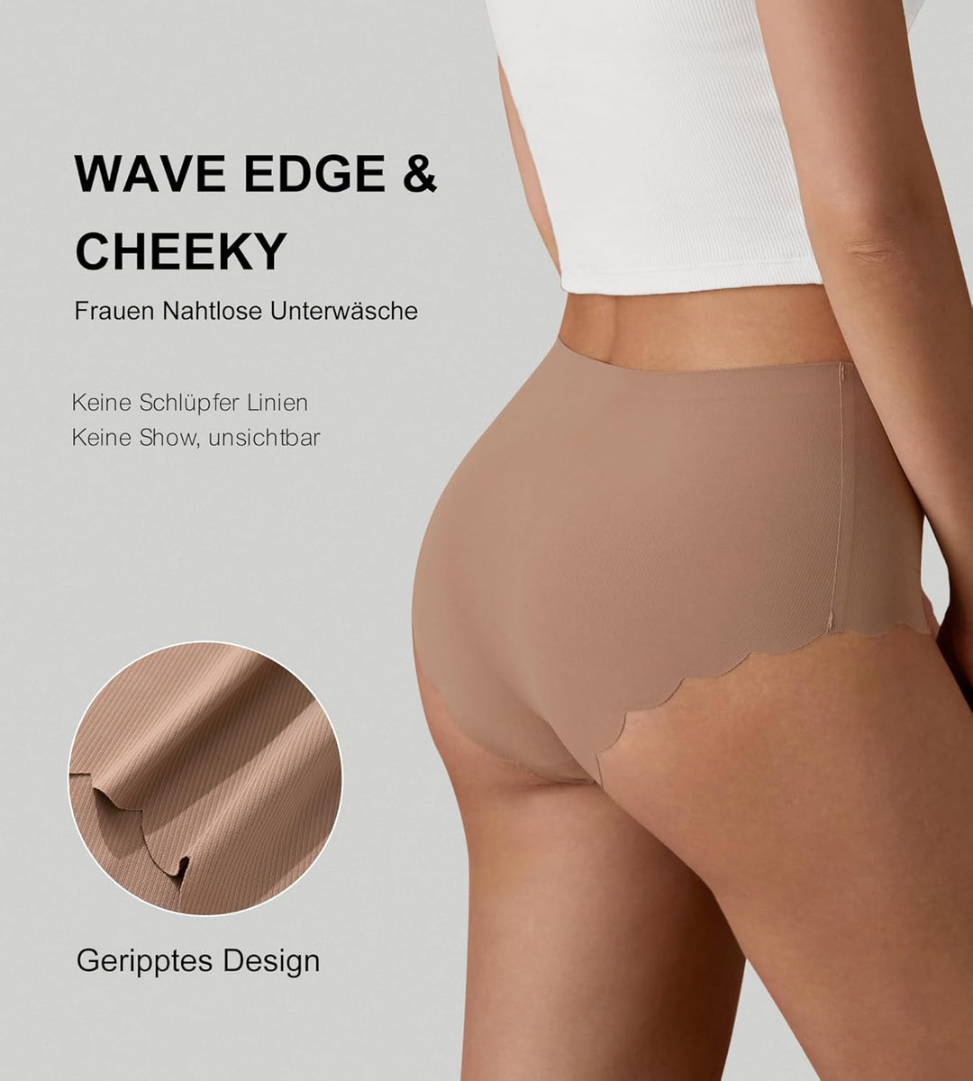 SHARICCA Nahtlos Slips Unterwäsche Damen Hohe Taille Bequeme Seamless Hipster Slips No Show Unterhos