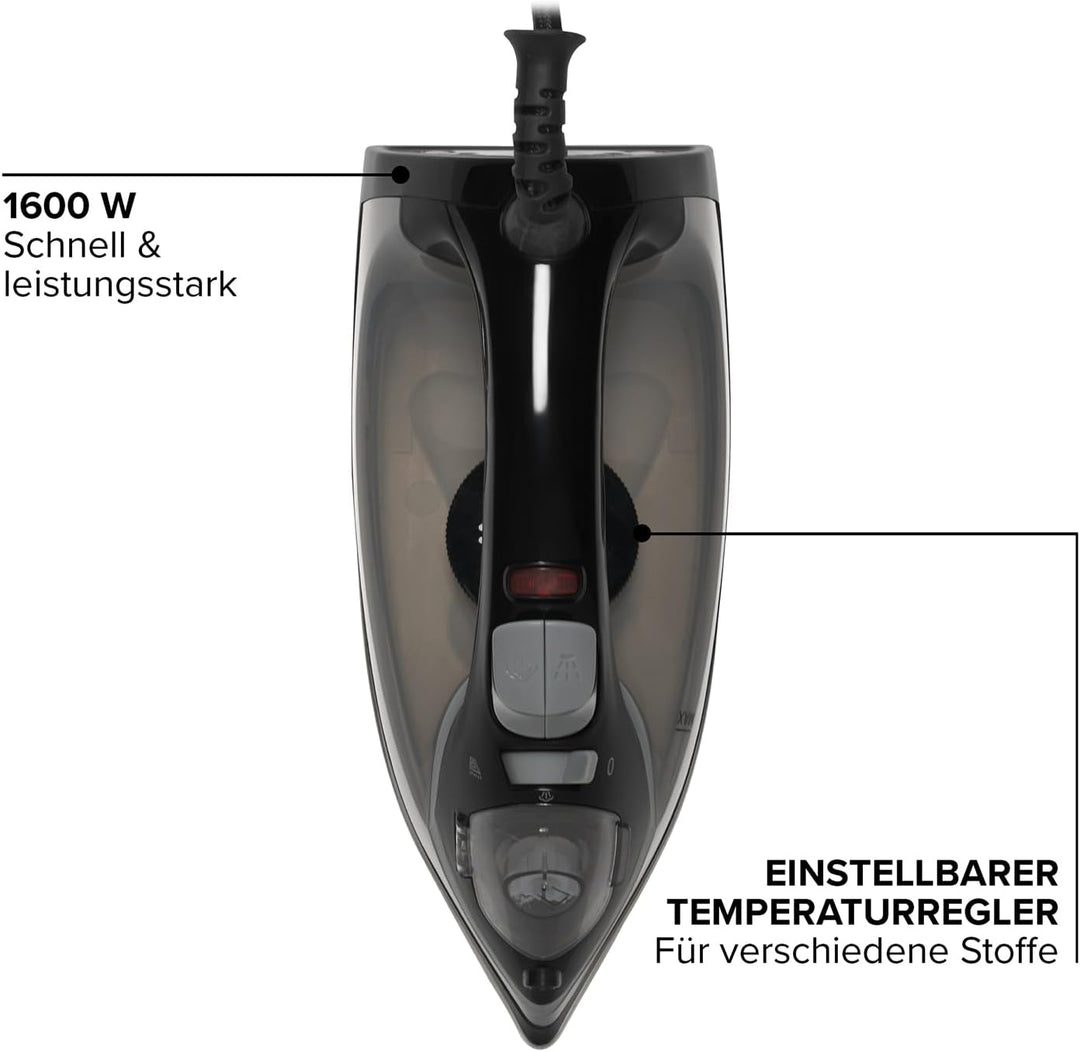 Corby Sherwood 1600W Dampfbügeleisen in Schwarz - EU-Stecker